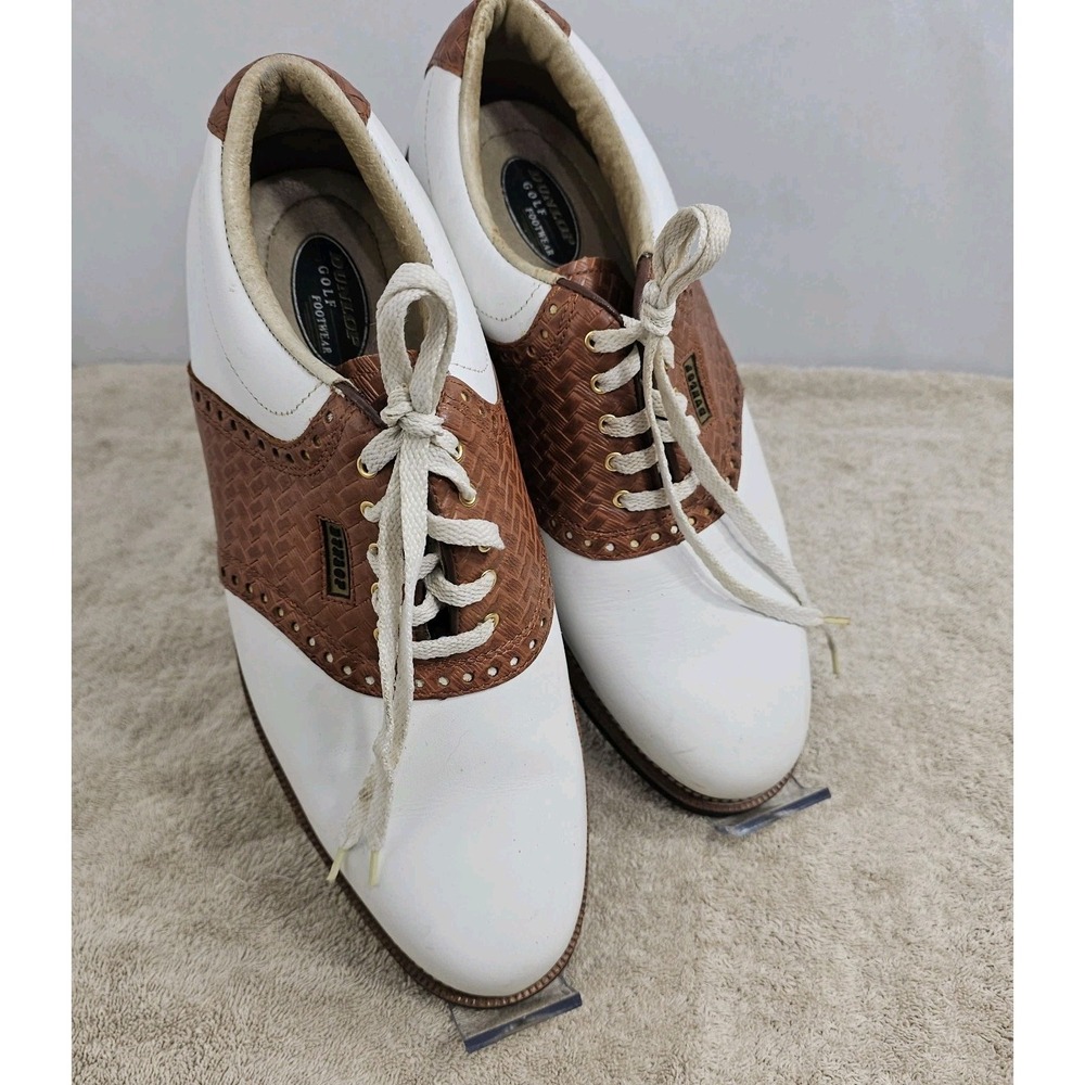 Dunlop Golf Saddle Oxford Brown White Leather Round Toe Lace Up Shoes Size 12